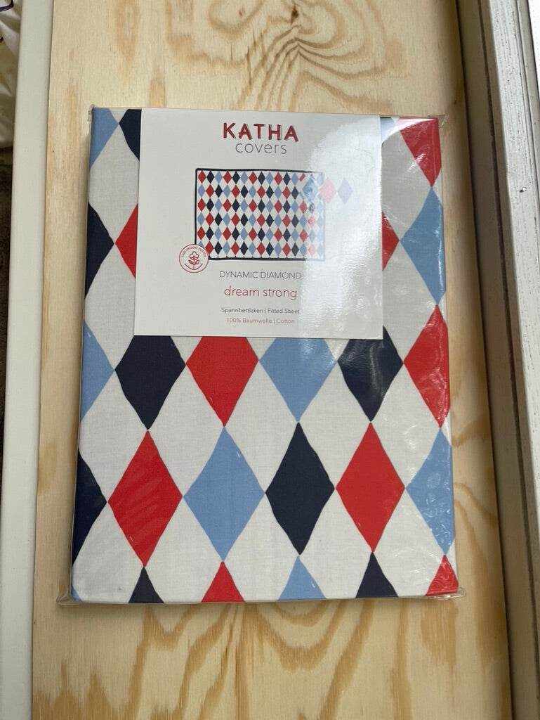 Spannlaken Dynamic Diamonds Rot 70x140cm - KATHA covers
