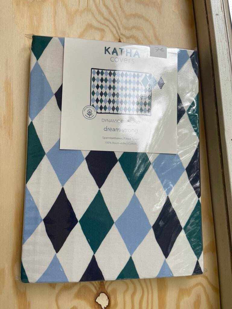 Spannlaken Dynamic Diamonds Grün 70x140 cm - KATHA covers