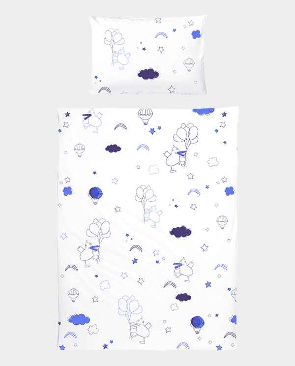 Kinderbettwäsche Dancing Duck Blau Klein - KATHA covers