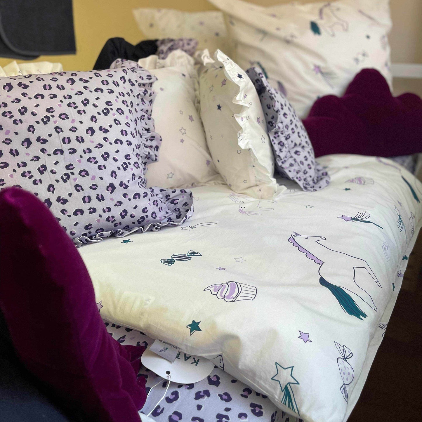 Bio-Baumwollstoff Leoparden Print Lila - KATHA covers