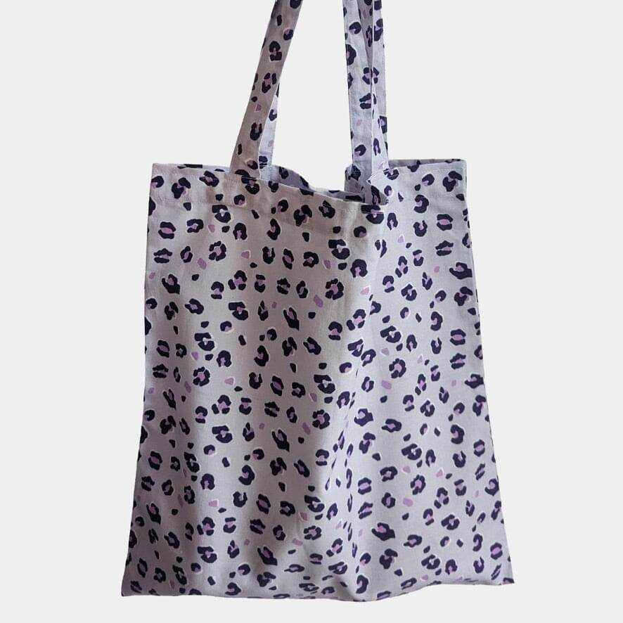 Bio-Baumwollstoff Leoparden Print Lila - KATHA covers
