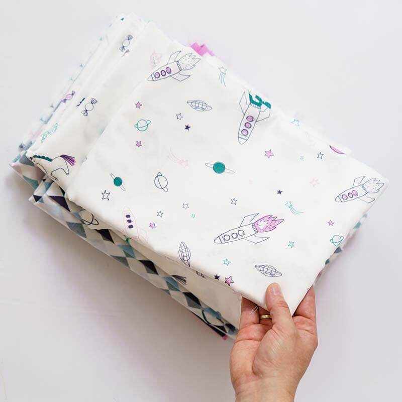 Bio-Baumwollstoff Rakete Lila - KATHA covers