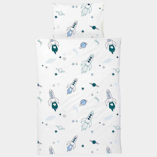 Kinderbettwäsche Rakete 100x135 + 60x40cm - KATHA covers