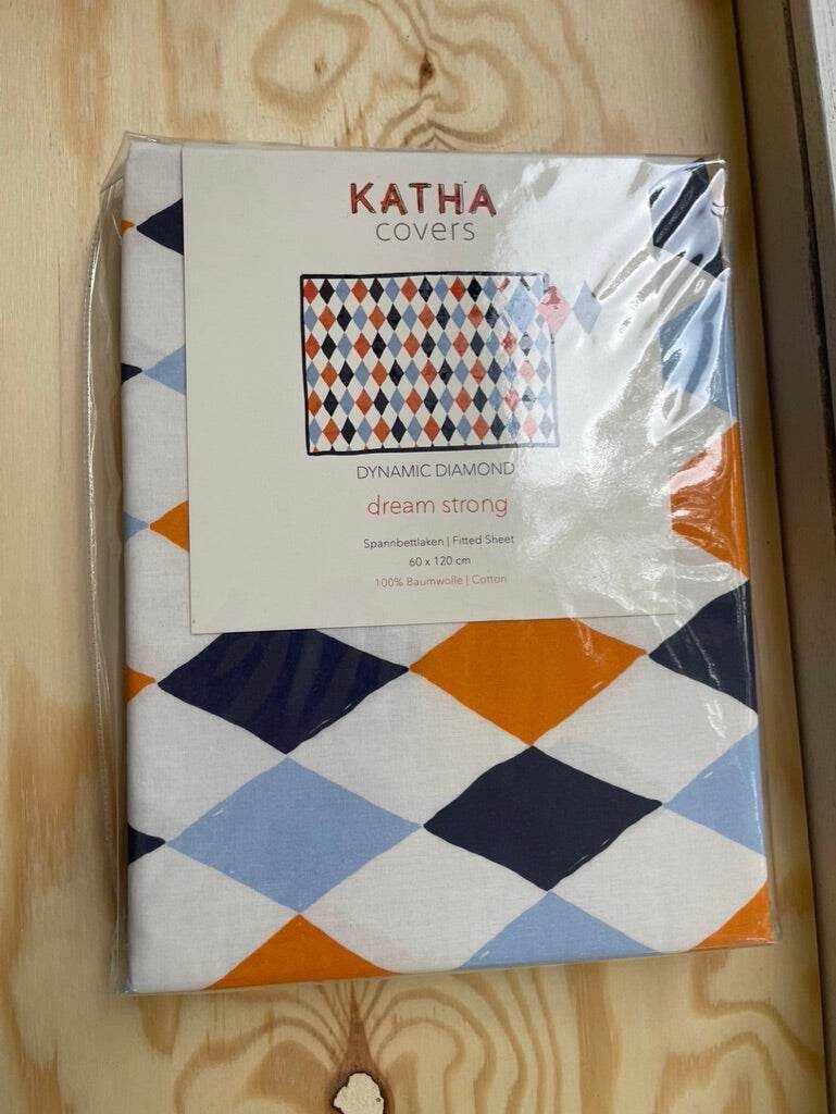 Spannlaken Raute orange 60x120cm - KATHA covers