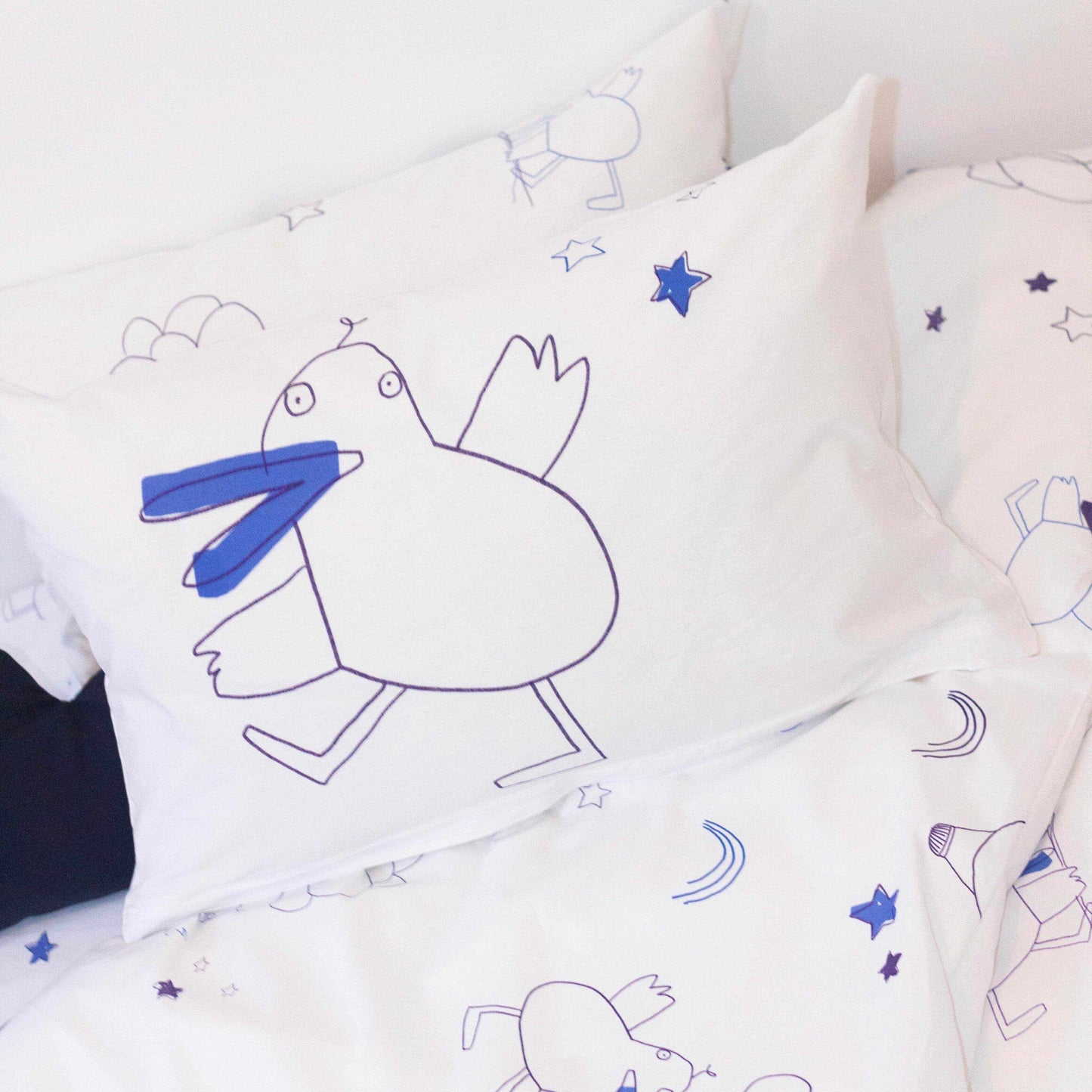 Kissenbezug Dancing Duck Blau 60x40cm - KATHA covers