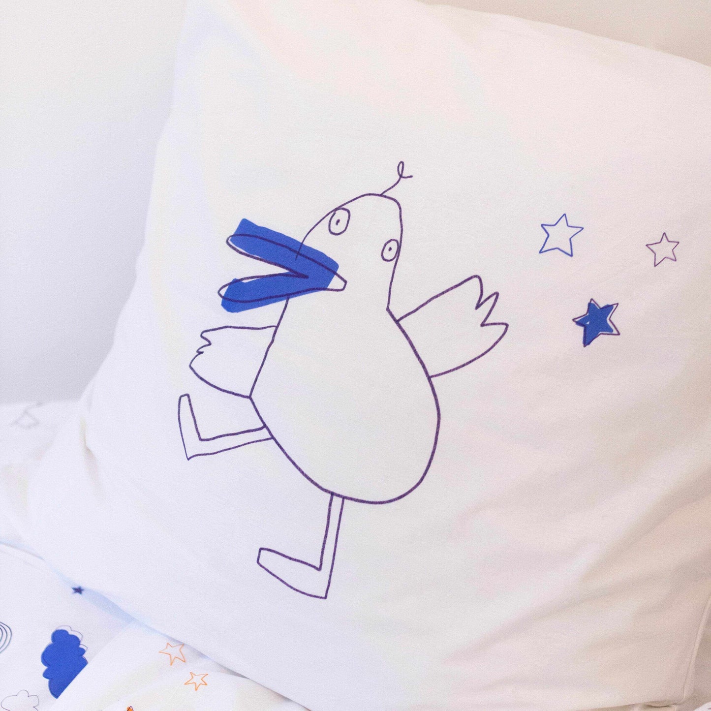 Kissenbezug Dancing Duck Blau 80x80cm - KATHA covers