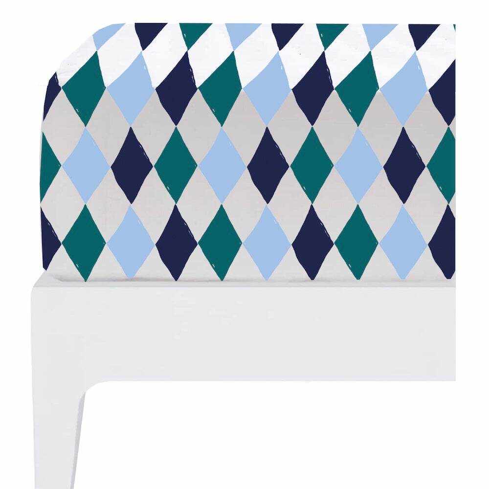 Spannlaken Dynamic Diamonds Grün 70x140 cm - KATHA covers